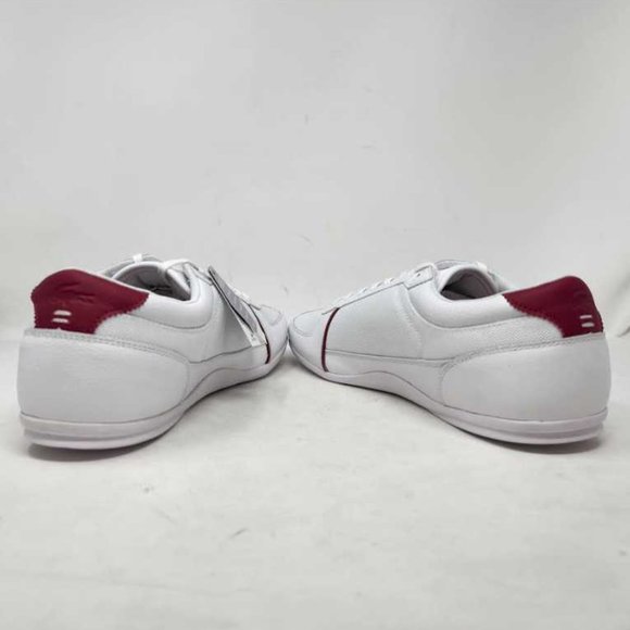 New men\'s 13 Lacoste Evara Sport sneaker shoes in white / red main image 13